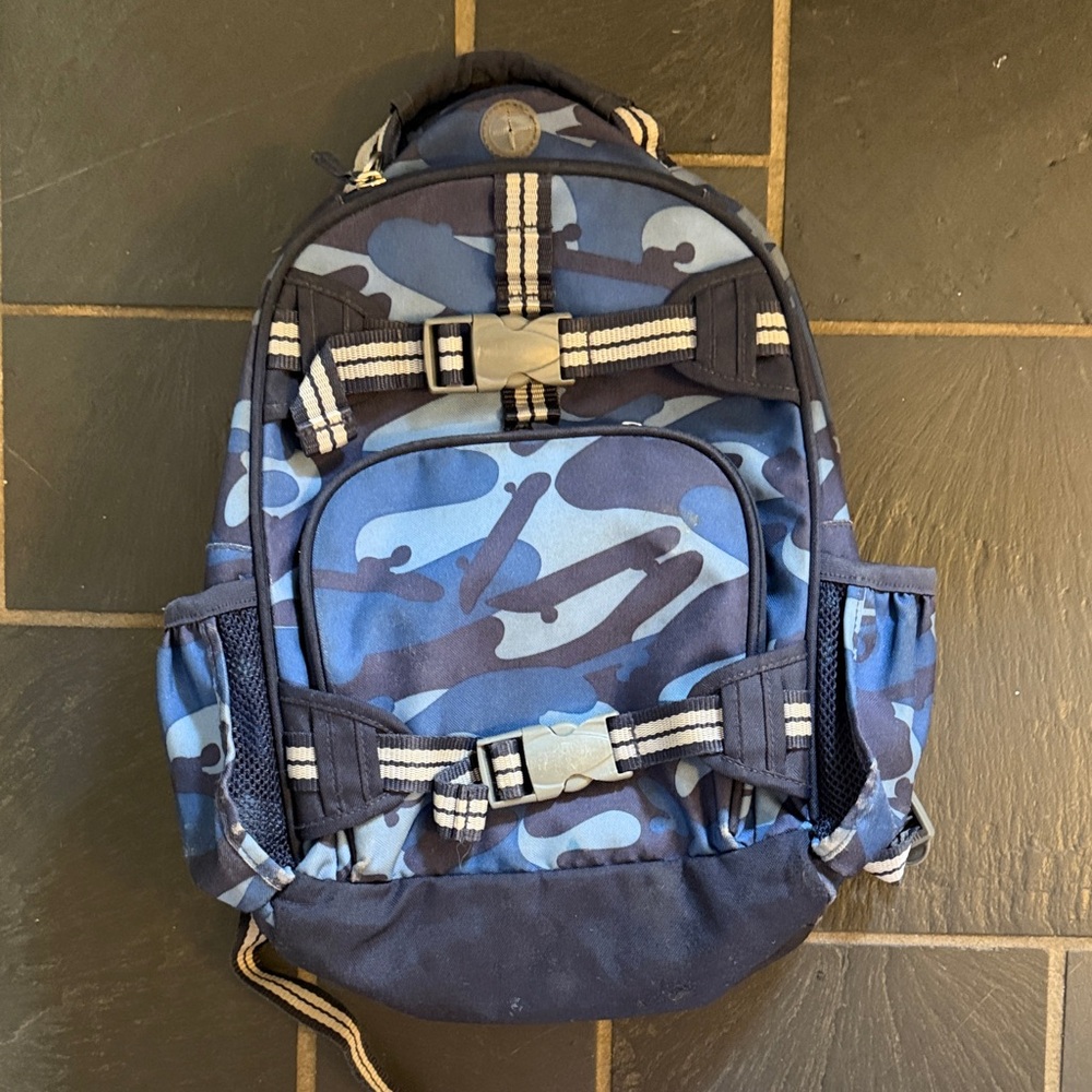 Pottery Barn kids Mackenzie blue camo backpack size small